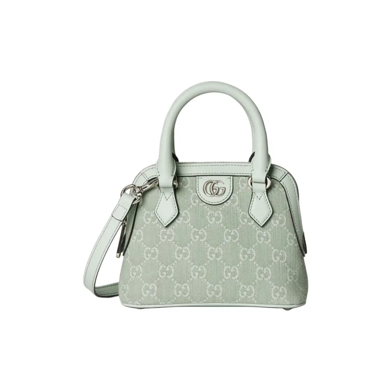 GUCCI Ophidia Denim With Leather Shoulder Bag Crossbody Bag Handbag Mini Women's Light Green-0