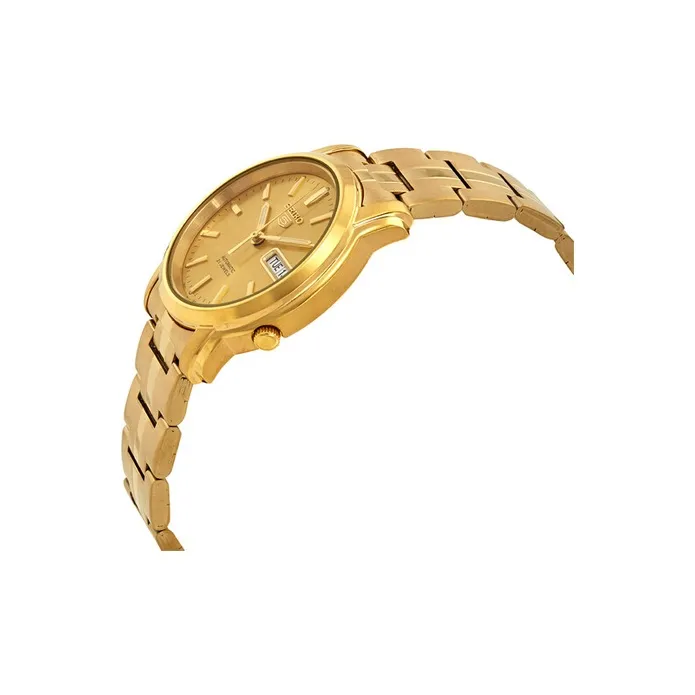 SEIKO Automatic Mechanical Movement Stainless Steel Strap Watch Men's Watches Gold Dial SNKK76-1