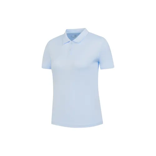 QIAODAN Polo Shirts Women's Lightweight Transparent Blue