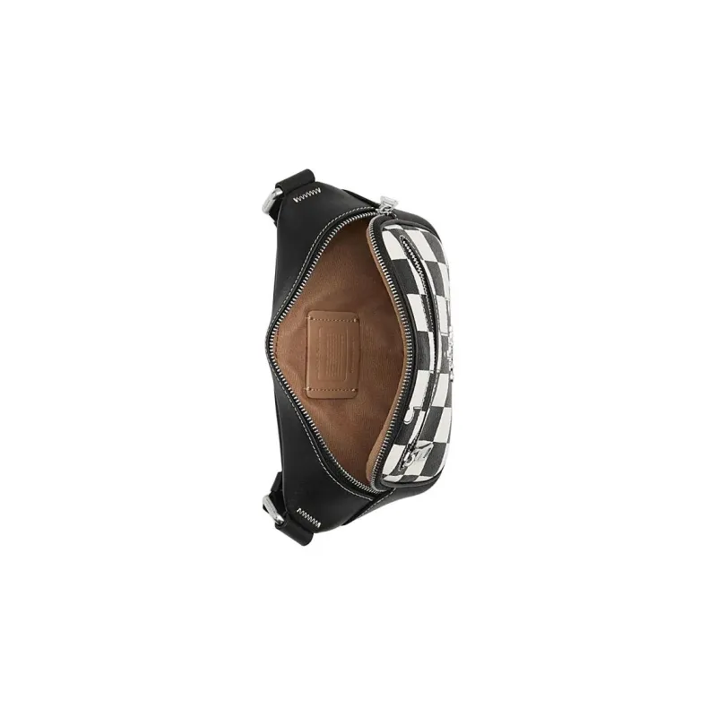 COACH Elias Cow Leather With Artificial Leather Fanny Pack Mini Men's Black & Chalk-2