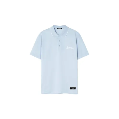 VERSACE Polo Shirts Men Blue