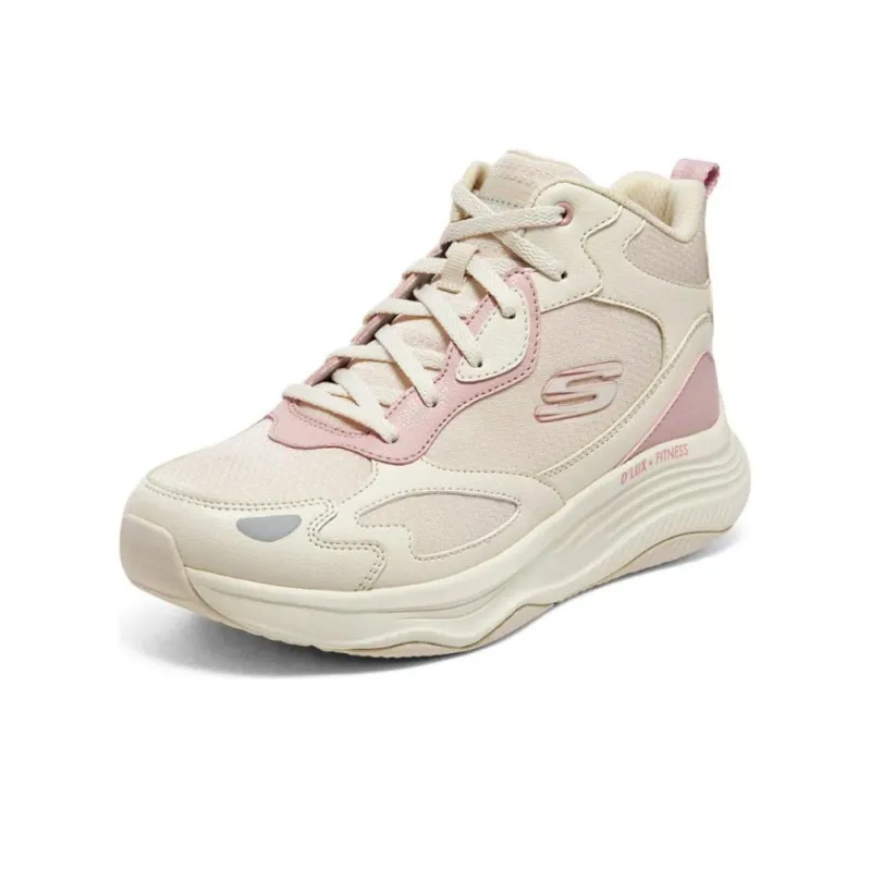 Skechers Cushioning Anti Slip And Wear Resistant High Top Casual Shoes Women's Beige Pink-0