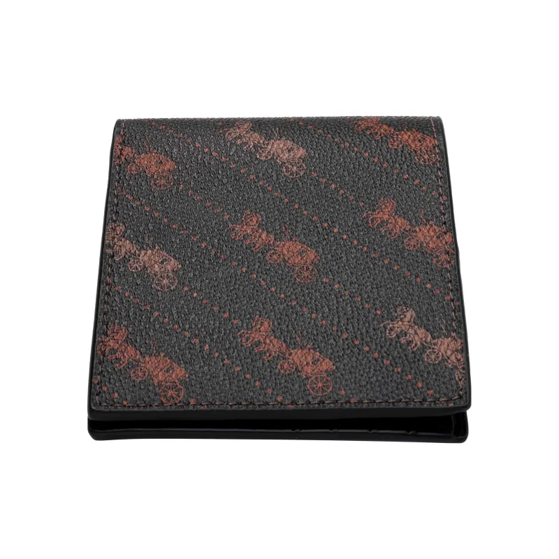 COACH Billfold Wallet Coated Canvas Card Holder Wallet Men's Brown-1