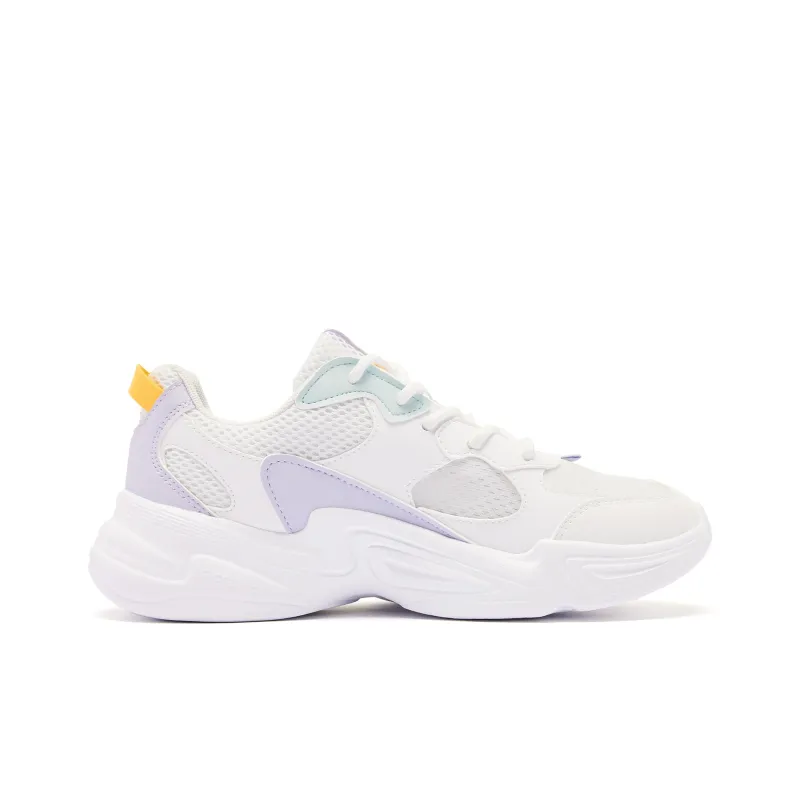 QIAODAN Lightweight Rebound Low Top Casual Shoes Women's White Purple-1