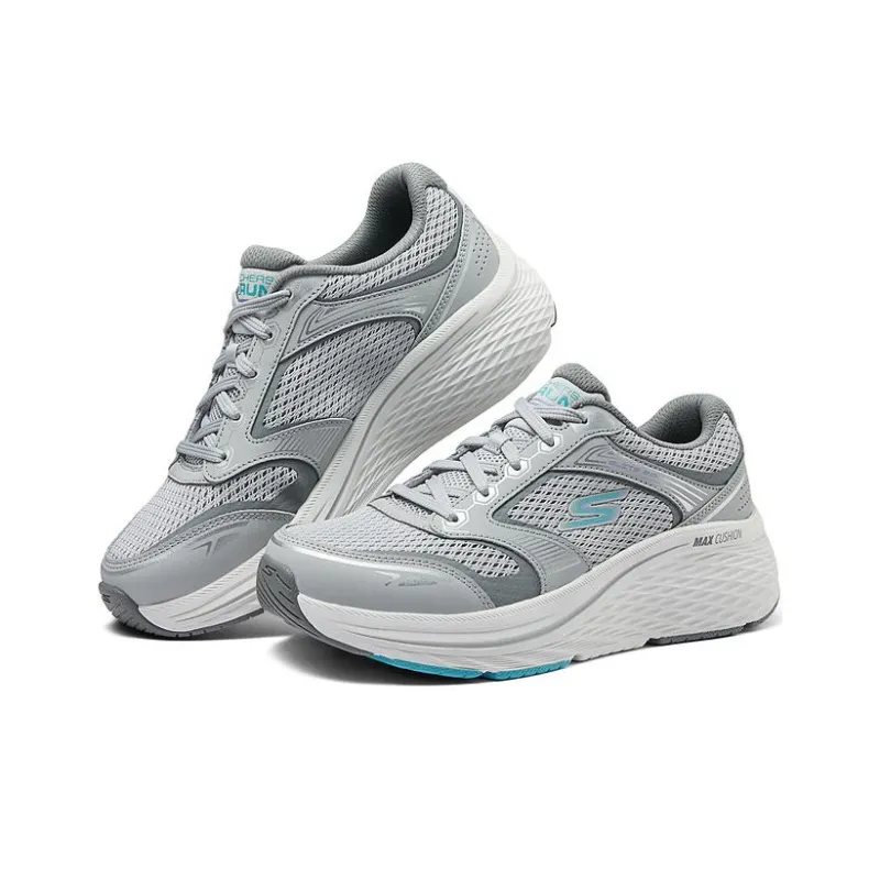 Skechers Cushioning Anti Slip And Wear Resistant Low Top Casual Running Shoes Women's Gray Blue-3