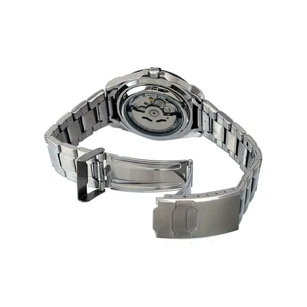 SEIKO Precision Crafted 5 Sports Collection Automatic Mechanical Movement Stainless Steel Strap Watch Unisex Black Dial-2