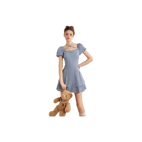 UNIFREE Short-Sleeved Dresses Women's Light Blue