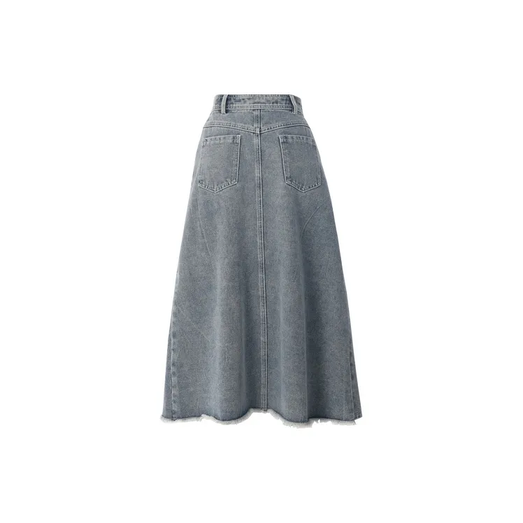 SNBL Denim Long Skirts Women's Blue-1