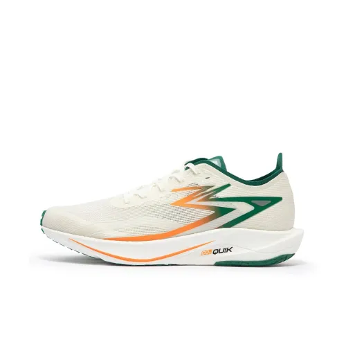 361° Speed Team Cushioned Slip Resistant Abrasion Resistant Breathable Low Top Sprint Running Shoes Unisex White Green