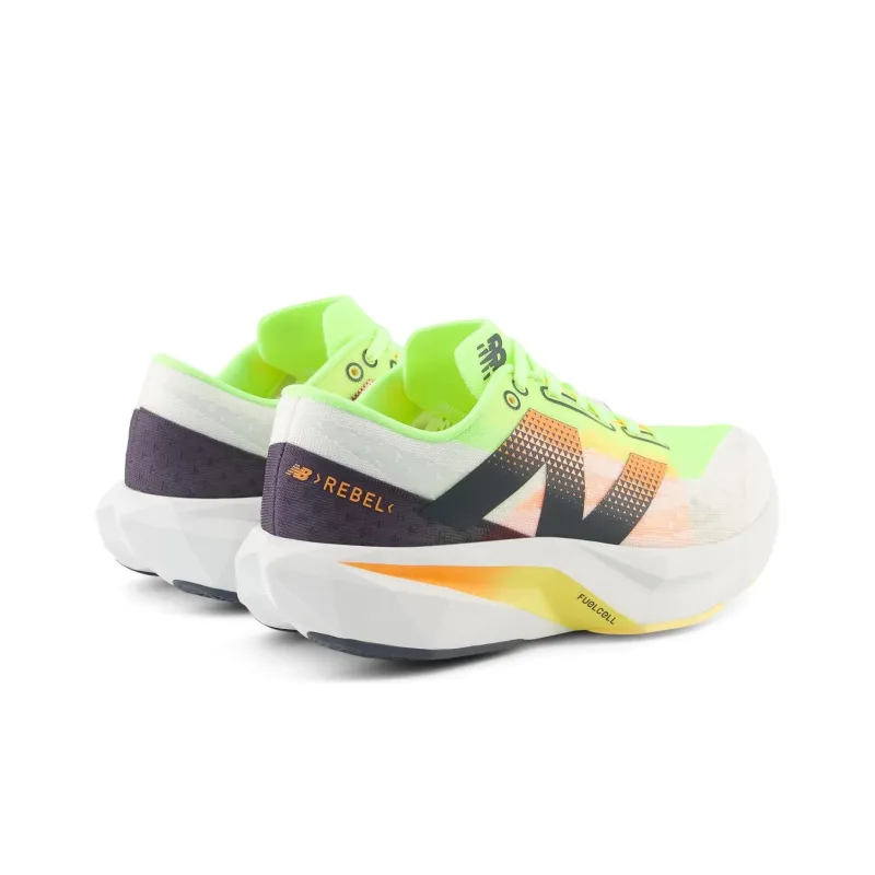New Balance FuelCell Rebel V4 White Bleached Lime Glow Women's-3