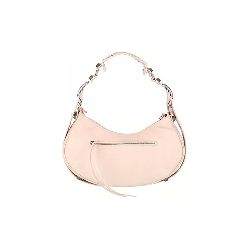 Balenciaga Le Cagole Leather Shoulder Bag Small Size Women's Beige-3