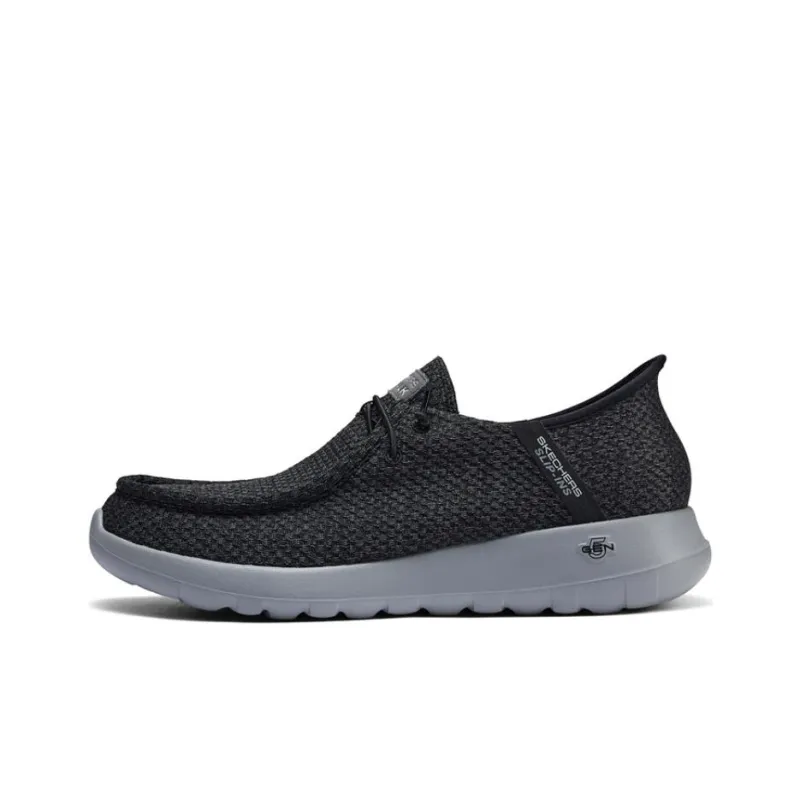 Skechers Cushioning Wear Resistant Low Top Casual Shoes Men's Black Gray-0