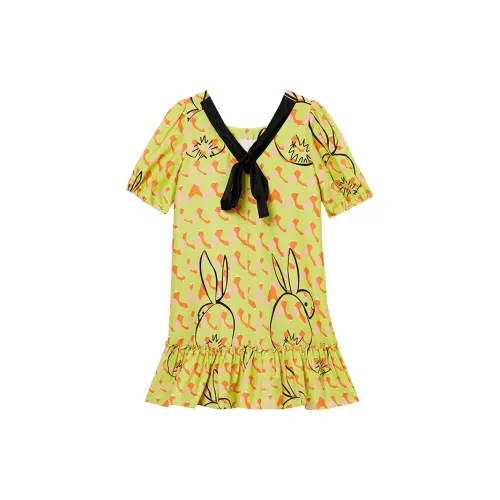 DIYAN Short-Sleeved Dresses Women's Yellow Green