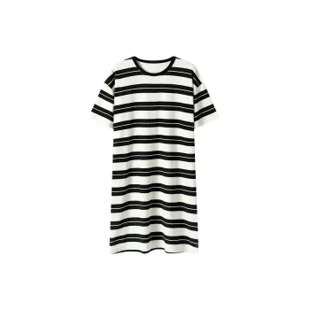 OEING Nightgown Women's Black White Stripes