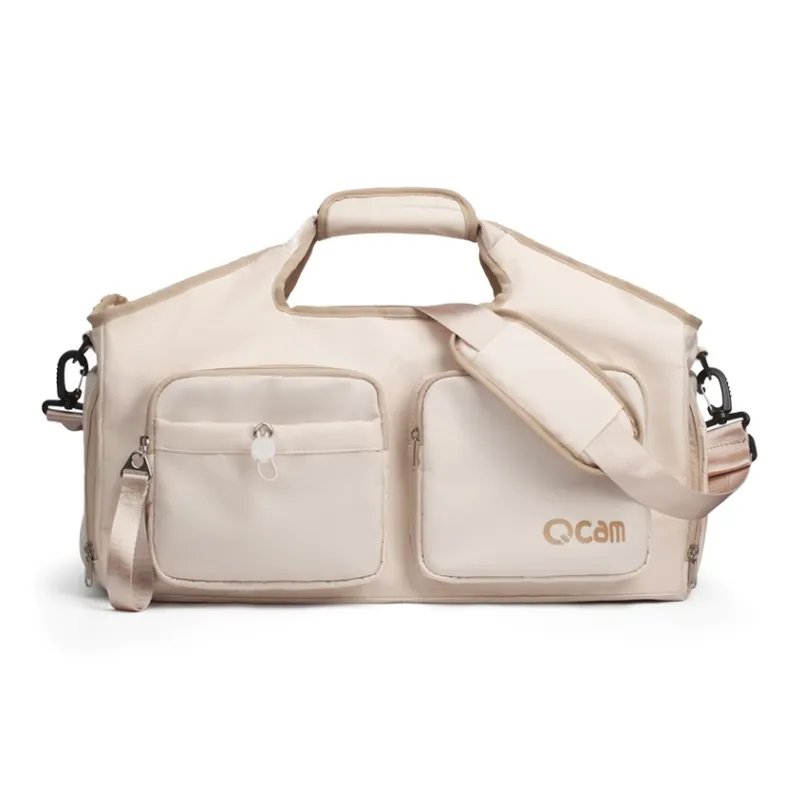 LOVERPUSS Nylon Gym Bag Medium Size Unisex Beige Beige Green-0