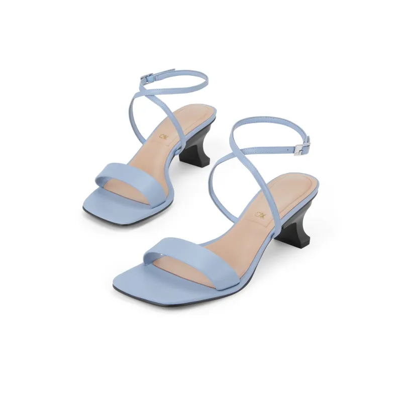 CHARLES&KEITH Small CK Strap Sandals 6.1cm Women's Black/Light Blue/Light Blue-5