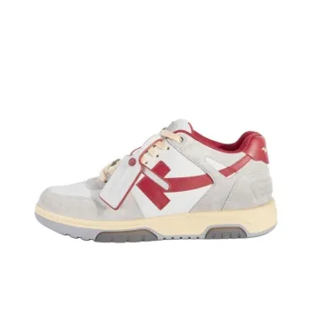OFF WHITE Out Of Office Ooo Low Tops Light Grey Red