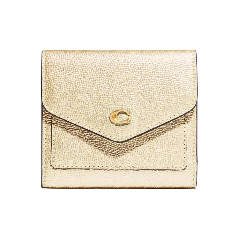 COACH Wyn Leather Coin Purses Wallets Regular Women's Gold-0
