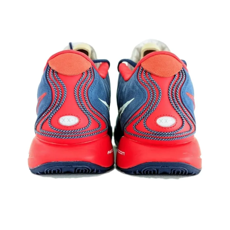 Nike Lebron 21 Uconn Away PE Cushioning Anti Slip And Wear Resistant Low Top Basketball Shoes Men's Blue Red-4