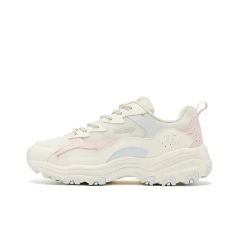 QIAODAN Breathable Lightweight Rebound Low Top Casual Shoes Women's White Pink Green