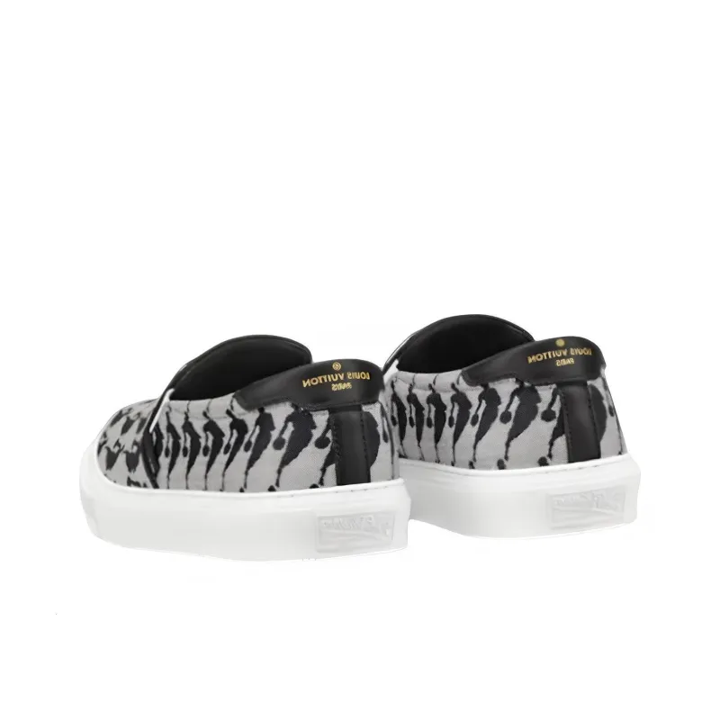 LOUIS VUITTON X Nba Canvas Slip On Shoes 'Grey'-3
