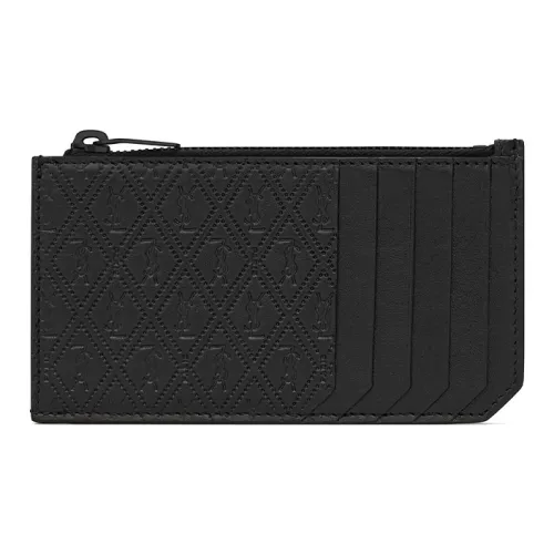 SAINT LAURENT Smooth Cow Leather Card Clip Card Holder Men's Black