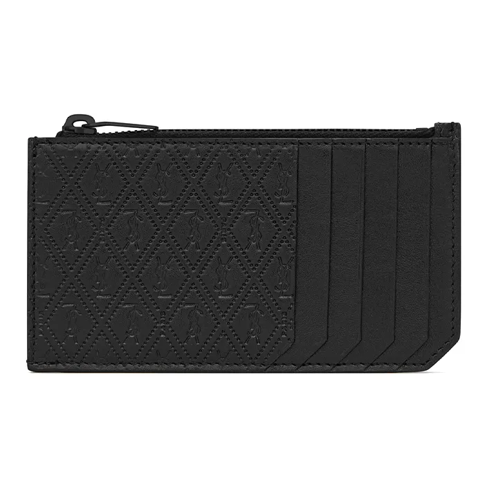 SAINT LAURENT Smooth Cow Leather Card Holder Card Holder Men's Black-0