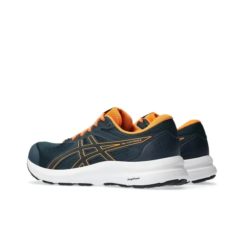 Asics Gel-Contend 8 Extra Wide Cushioning Wear-Resistant Low-Top Running Shoes Men's Blue Orange-3