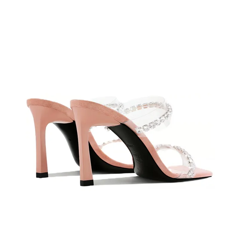 SHUDAIER Slide Slippers 8.5cm Women's Nude-2
