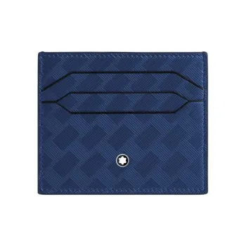 MONTBLANC Leather Card Clip Card Holder Men's Blue