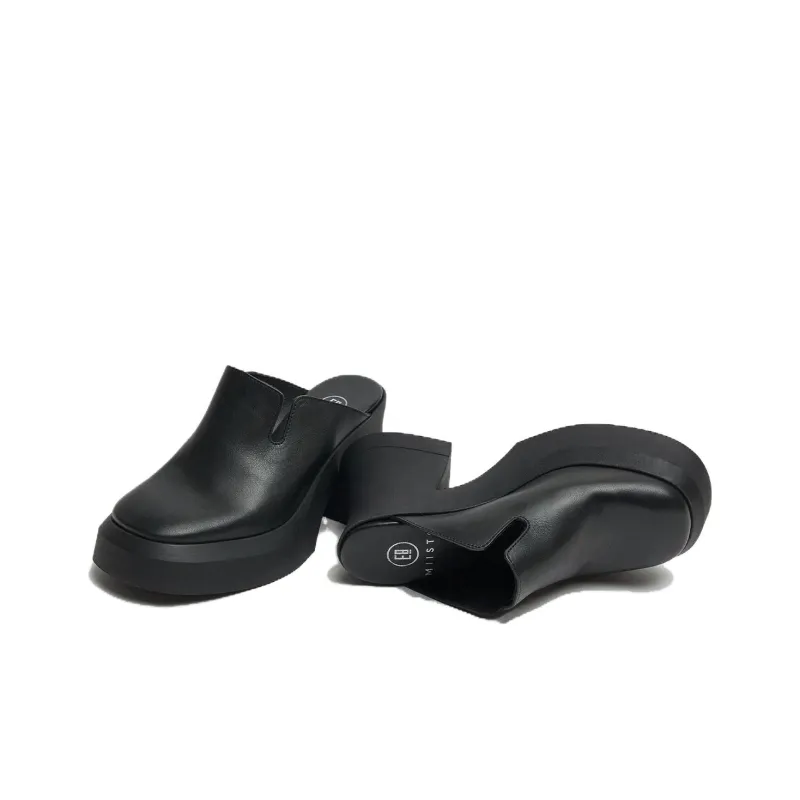 MIISTA Closed Toe Slippers Women's Black-4