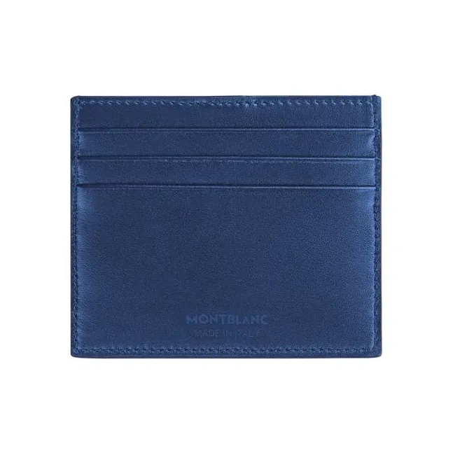 MONTBLANC Leather Card Clip Card Holder Men's Blue-1