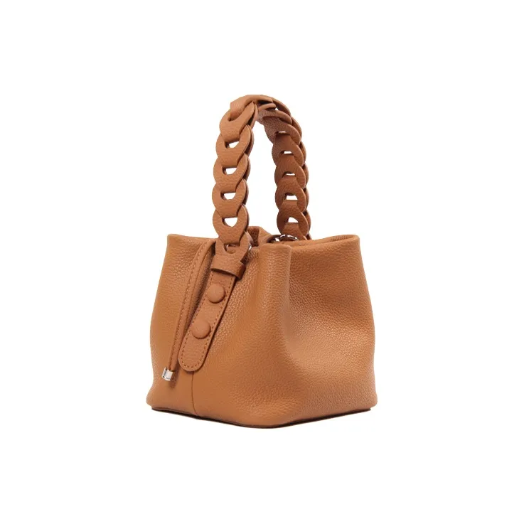 YOCAMU Top Grain Cow Leather Bucket Bag, Shoulder Bag, Crossbody Bag, Handbag Women's Multicolor-1