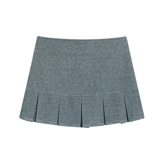 Ouyang Casual Short Skirts Women's Denim Blue-1