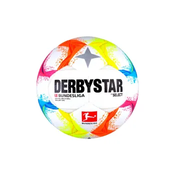 DERBYSTAR Size 5 Soccer PU Hand Stitched Soccer Ball Unisex White/Multicolor