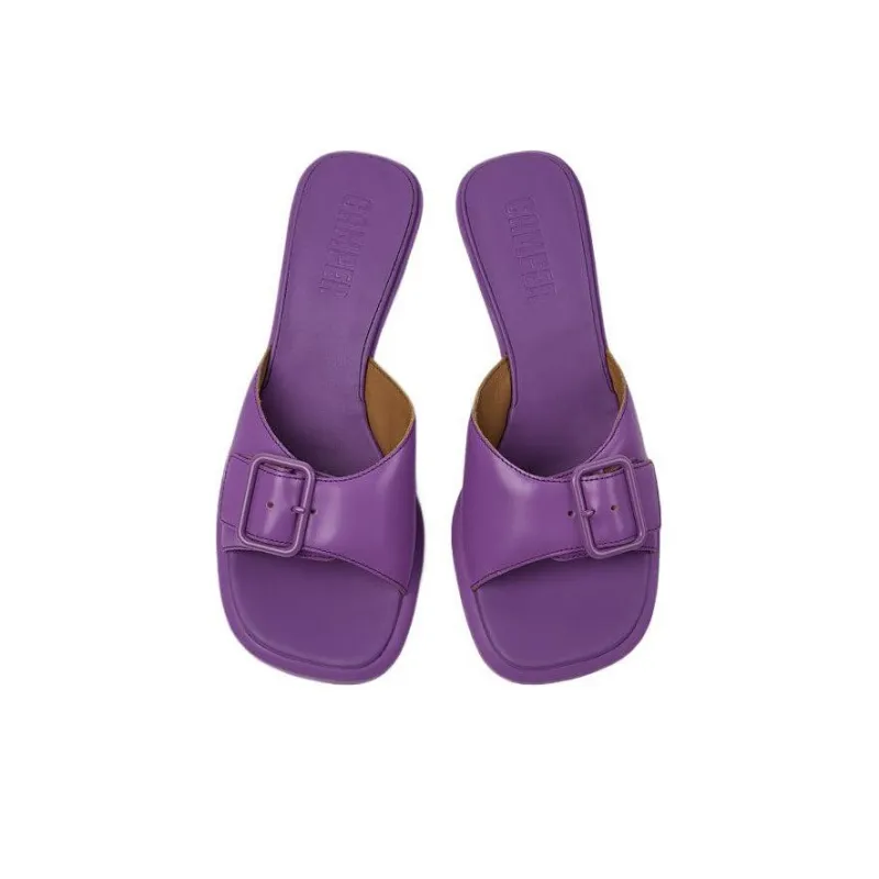 CAMPER Dina Sculpted-heel Leather Mules-3
