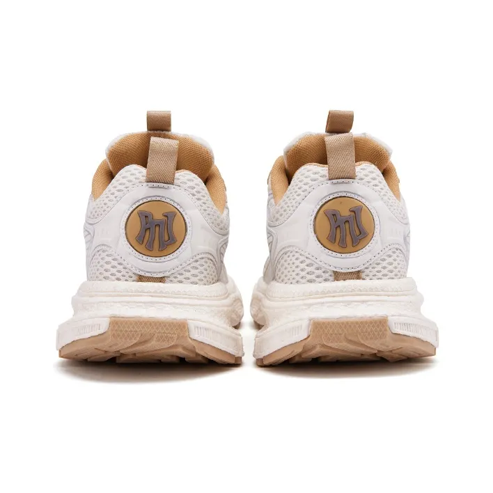 Pnj Slip Resistant Breathable Low Top Chunky Sneakers Unisex Beige Coffee-3