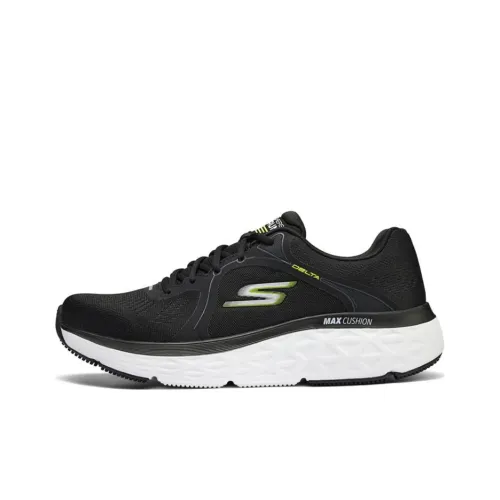Skechers Cushioning Low Top Casual Running Shoes Men's Black Yellow