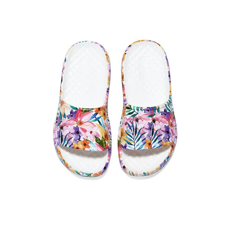 Skechers Foamies Rubber Sole Slide Slippers Women's White Multicolor-2