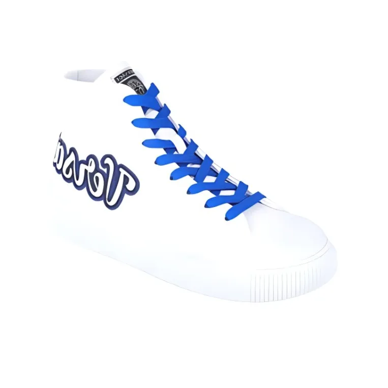 VERSACE High Top Skateboard Shoes Men's White Blue-1
