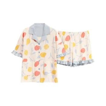The Story Of The Flower Season Pajama Set Women's Apricot
