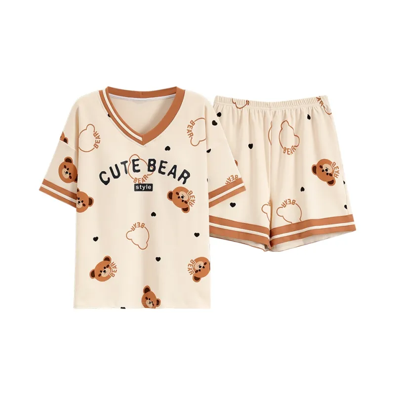 The Story Of The Flower Season Pajama Set Women's Apricot-0