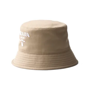 PRADA Logo embroidered Drill Bucket Hat