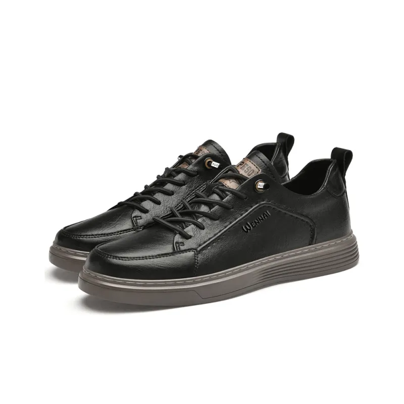 Wen Nai Men's Casual Shoes Men Low Top Black-3