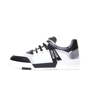 MOSCHINO Logo-tape Leather Sneakers