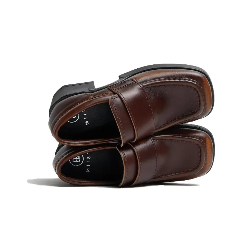 MIISTA Loafers 6cm Women's Burgundy-3