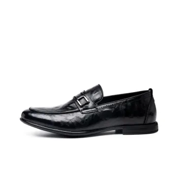 GZZ Dress Shoes Men Low-Top Black