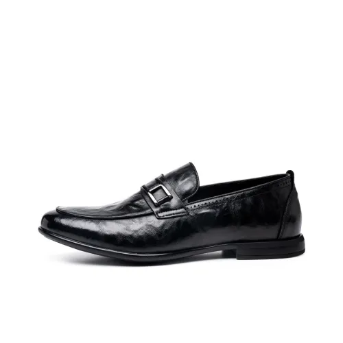 GZZ Dress Shoes Men Low-Top Black