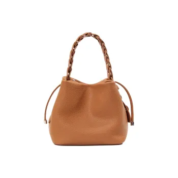YOCAMU Top Grain Cow Leather Bucket Bag, Shoulder Bag, Crossbody Bag, Handbag Women's Multicolor