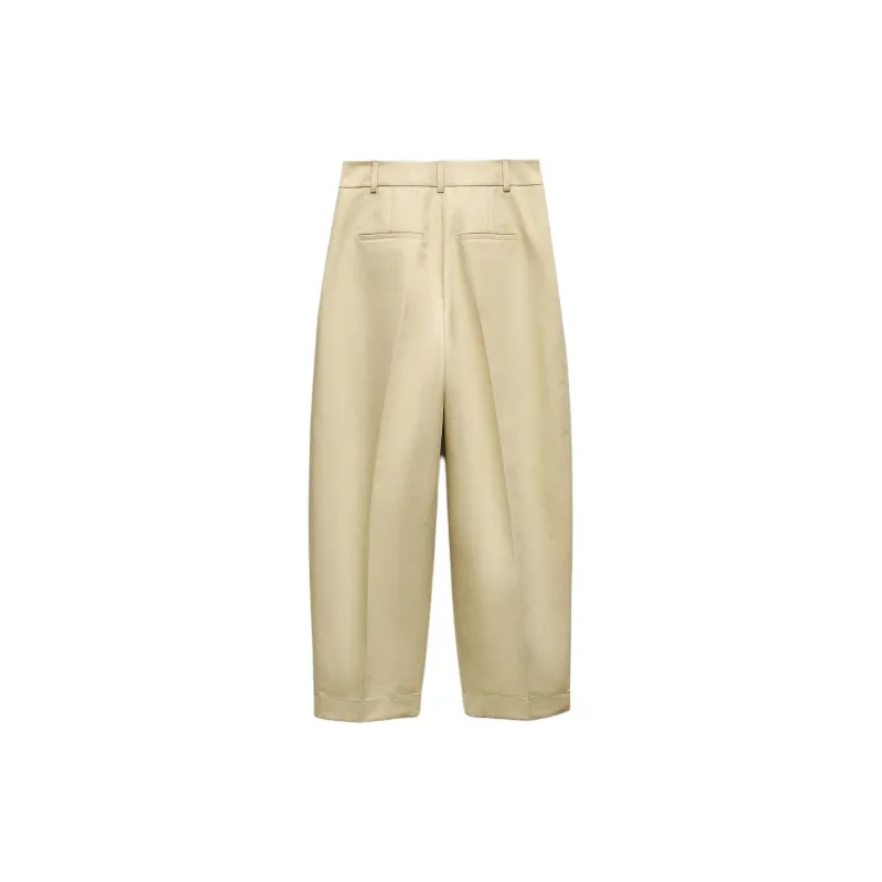 ZARA ZW Series Casual Pants Women's Tan-1